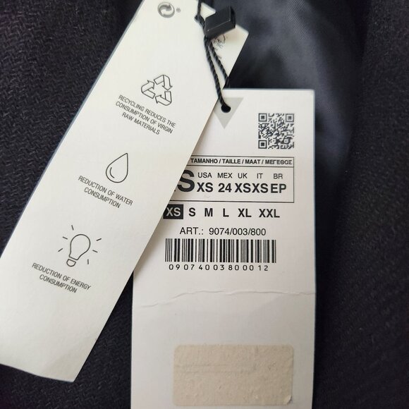 Zara Black Wool Military Jacket Gold Buttons Fall Winter Old Money Glam Preppy - Picture 10 of 13